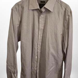 Jos. A. Bank Reserve Tailored Fit Dress Shirt, 100% Egyptian Cotton, Brown/White